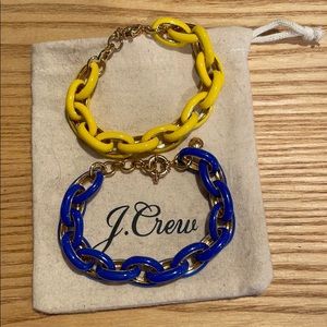 Blue and Yellow J. Crew Link Bracelets